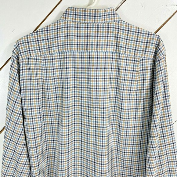Black Brown Mens Multicolour Check Long Sleeve Col - Picture 5 of 7